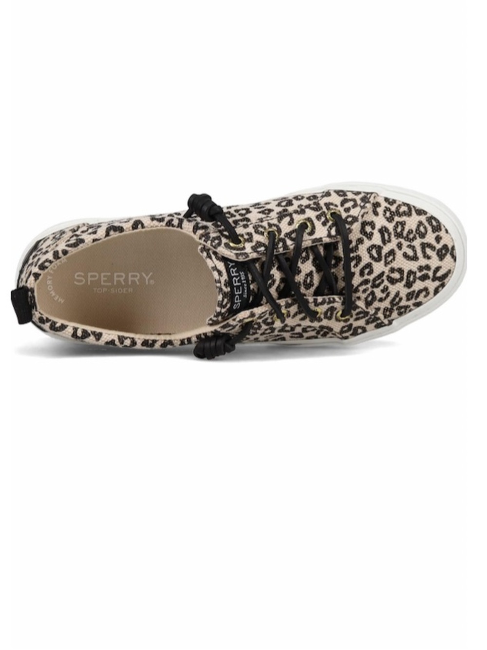 Sperry Pier Wave LTT Leopard Memory Foam Comfort Slip On Sneakers 9 Canvas